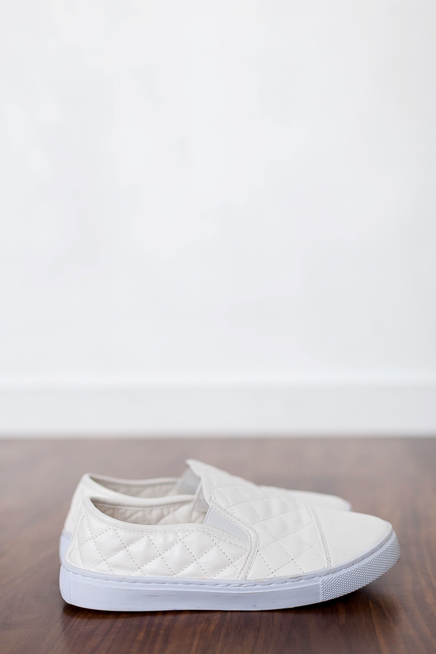 White Quilted Sneakers 