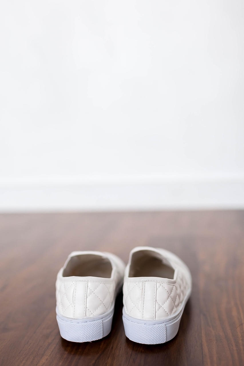 White Quilted Sneakers 