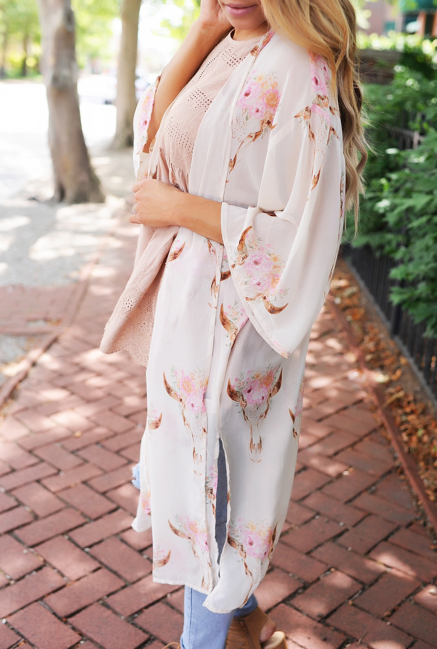 Beige Boho Kimono