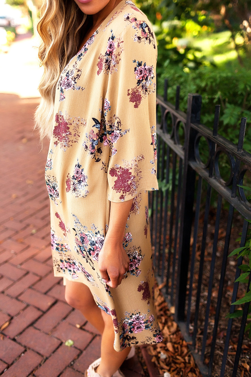 Mustard Floral Cardigan