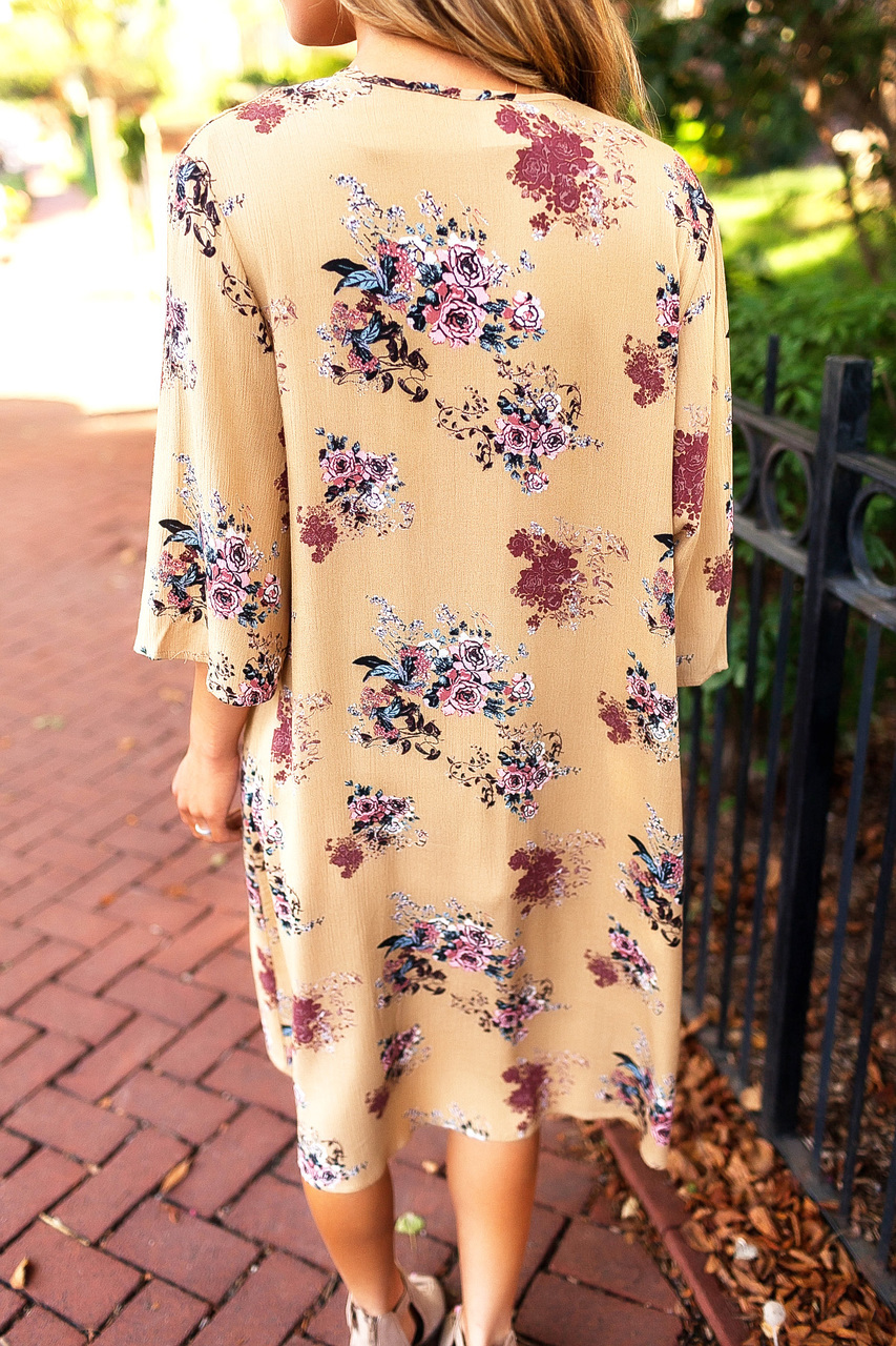 Mustard Floral Cardigan